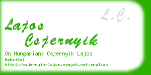 lajos csjernyik business card